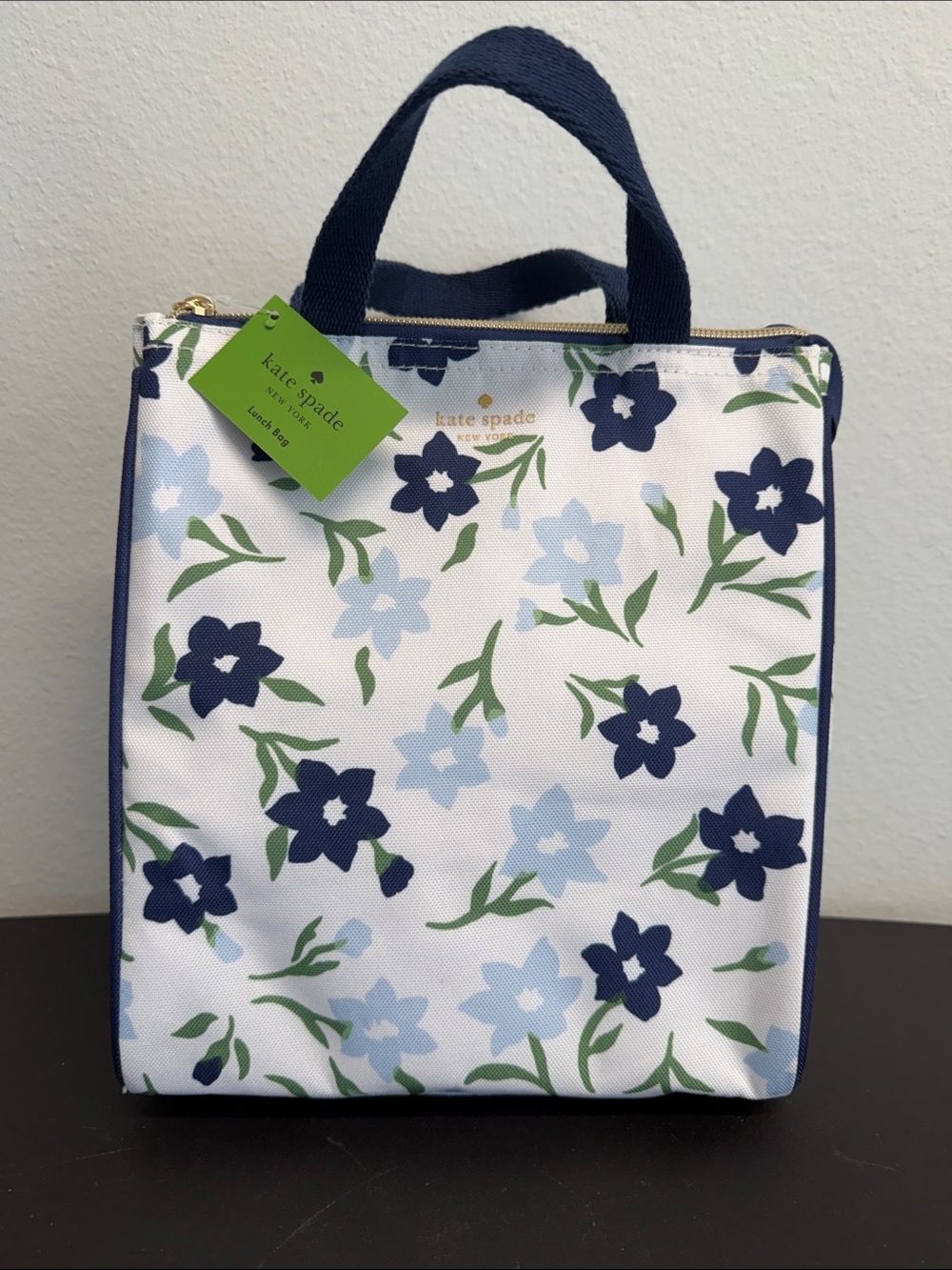 Kate Spade | ♠️ Floral Lunch Tote | Sky Blue & Navy
